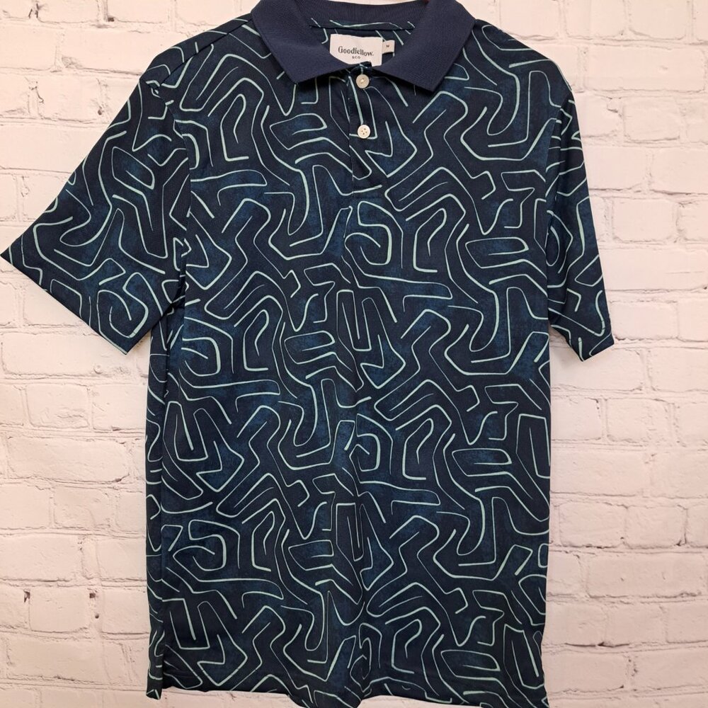 Goodfellow Geometric Print Polo T Shirt Men Size Medium